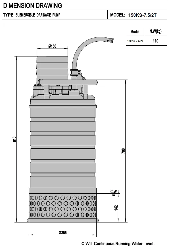 αντλία-αποστράγγισης-εργοταξιακή-150KS-7.5-2T-7.5KW-3